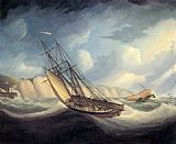 South Canvas Paintings - The Rapid Schooner and Deal Lugger off the South Foreland